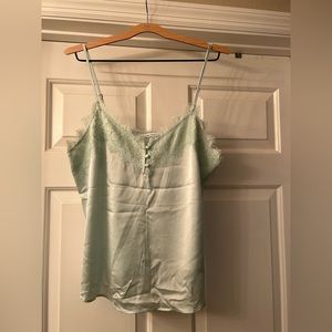 Silky cami with lace detail